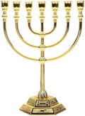 Homoyoyo Menorah 7 Branch: Traditional Jewish Menorah, Jerusalem Temple Candle Holder Traditional Jewish Big for Home Decor, Prayer, and Festive Celebrations Chanukah(Gold) by Homoyoyo