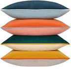 Velvet Throw Pillow Covers 20x20 Inch Set of 4 Decorative Velour Pillowcases Modern Double-Colored Cushion Covers for Sofa Couch, Cold by Btyrle