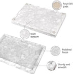 Marble Bathroom Vanity Tray, Carrara White, 12"x 8" x1.2" - Image 3