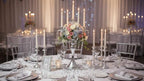 2 Pcs 20.3'' Tall 5 Arm Silver Candelabra Centerpiece for Table, Metal Crdystal Candle Holder, Retro Candlestick Table Centerpieces for Party, Events, Home, Wedding Decor (2, Silver) - Image 2