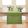 Solino Home 100% Pure Linen Table Runner Moss Green Hemstitch, 14 x 108 in by SolinoHome