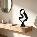 15" Modern Abstract Ribbon Decorative Sculpture, Knot Sculptures,Home Decor,Coffee Table Statues,Dining Living Room Desk Decor（Black） - Image 7