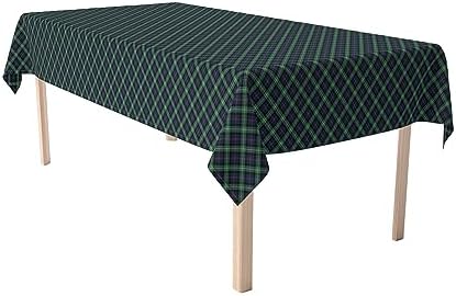Fabric Textile Products | Blue & Green Tartan Tablecloth | Plaid Rectangular Tablecloth | 60" x 104" | Machine Washable and Stain-Resistant for Easy Care | Made in The USA by FabricTextileProductsInc