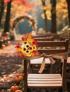 BLOSMON Fall Flowers Centerpieces for Wedding Table Decor, 6 Pcs, Orange - Image 5
