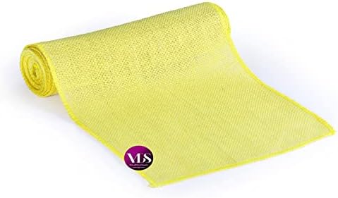 VDS Pack of 15, Burlap Table Runner 100% Natural Jute Rustic Hessian Table Cloth Centrepiece for Wedding Bridal Shower Birthday Event Party Banquet Table Decoration (Size 12X108 Inch)(Yellow) - Image 4