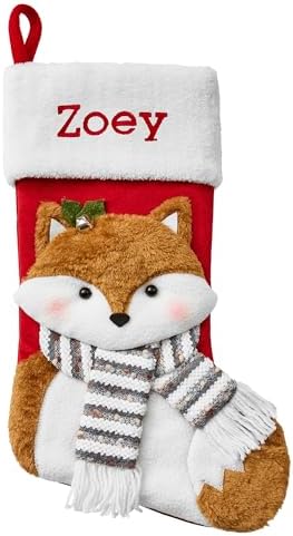 Let's Make Memories Personalized Christmas Stocking - Christmas Decor - Plush Stockings for Family and Kids with Embroidered Names - Fox by LetsMakeMemories