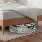 Botanical Country Round Storage Bag 24 Inch, Green Eucalyptus Leaves White Background Clothes Storage Container with Handles Heavy Duty Organizer for Comforter, Bedding & Holiday Wreaths - Image 6