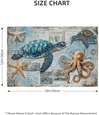 Sea Turtle Octopus Placemats Set of 6 Beach Table Mats Vintage Place Mats Decor Imitation Linen Heat Resistant Ocean Animals Tablecloth for Dining Decoration Kitchen Party Restaurants 12''x18'' - Image 6