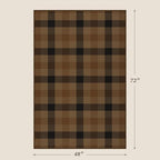 Brown and Black 4x6 Easy Jute Rug for Large Entryway - Neutral Dark Rug with Rubber Backing for Living Room, Checkered Decor for Entrance, Kitchen, Earthy & Coffee Rustic Accent - Image 2