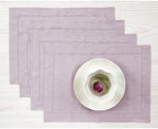 Solino Home 100% Pure Linen Placemats Lilac Hemstitch, 14 x 19 in, Set of 4 by SolinoHome