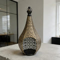 15.8inch Moroccan Lantern Lamp Decorative Candle Holders for Ramadan Decorations, Hanging, Outdoor Patio or Porch, Indoor Home Decor Gold by Degruand