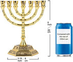 BRTAGG 12 Tribes of Israel Menorah, Jerusalem Temple 7 Branch Jewish Candle Holder (8 Inches, Gold) - Image 3