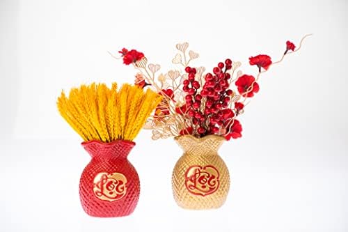 Money Bag Ceramic Vase l Lunar New Year Decoration l TET Decoration l Lunar New Year Decoration l TET Photo Props l Decorative Vases for TET (Gold (4.5"x 3"x 6”)) (Tet1960gd) - Image 4