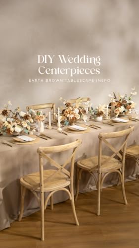 Ling's moment Artificial Wedding Fall Flowers Deluxe Combo, Bown & Beige - Image 5