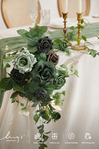 Ling's moment 2 Pack Terracotta Floral Garland Wedding Arch Flowers - Image 3