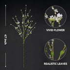 Melorca&Guilla Artificial Plants,4PCS 43.3" Green Snow Wilow Faux Branches for Vase Faux Greenery Stems,Artificial Branches Fake Plants for Shop Garden Office Home Décor - Image 3