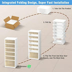 Shoe Box Foldable Storage Box Easy Assembly Clear Plastic Stackable Shoe Storage Organizer Cabinet Shoe Container with Lids Large Size Shoe Rack (9 layers) - Image 4