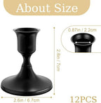 zeochyni 12 Pcs Black Taper Candle Holders Bulk for Wedding, Party Decor - Image 2