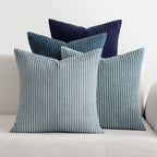 MIULEE Soft Corduroy Decorative Throw Pillow Covers Blue Navy Series 20x20 by MIULEE
