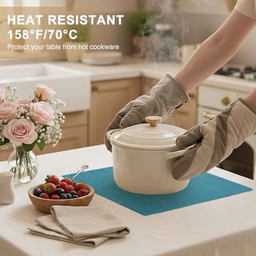 homing Faux Cotton Linen Placemats Set of 8, Cloth Dining Table Mats - Image 3