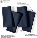Navy Blue Cloth Napkins 18x18 Inch - Set of 12-100% Cotton, Soft, Absorbent, Washable, Reusable - Elegant Table Linen with Hemstitch Mitered Edges for Weddings, Dinner, Holiday - Image 2