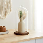 Farmlyn Creek Glass Dome Cloche Display Case - 5.1 x 5.1 x 10 in, Clear Dome & Wood Base - Cloche & Glass Cover - Succulent & Collectible Display - Image 2