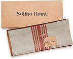 Solino Home 100% Linen Table Runner, 14 x 108 in, Red and Natural Striped - Image 5