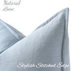 decorUhome Fall Sky Blue Linen Throw Pillow Covers 26x26 Set of 2 - Image 2
