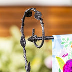 Evergreen Scroll American Garden Flag Stand Leaves Vine | Premium Metal Iron Flag Holder Stand | Fits 12x18 Garden Flags for Outside Deck Patio | Weatherproof Outdoor - Image 7