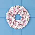 Northlight Wooden Floral Artificial Spring Wreath Berries 13.5" Pink White - Image 2