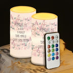 Pink Flameless Candles LED Mothers Day Floral Decorative Candles Battery Operated Ornage Flickering Candles with 18-Key Remote Timer Pillar for Home Living Room Party Table Decorations by WelcometoLuarisgur