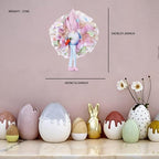 Easter Wreaths for Front Door with Lights,Easter Door Wreath,Easter Mesh Wreath,Bunny Spring Colorful Easter Decorations Holiday Ornament for Home Indoor Outdoor Supplies (Pink Long Leg) - Image 7