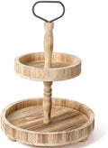 Horse Rustic Wooden Tiered Tray, 18.5x12.5 2 Tier Farmhouse Decor Cupcake Stand, Round Serving Tray for Home Kitchen Shelf Dinning Table Seasonal & Independence Day,Halloween,Christmas Decorations by Unknown