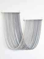 QULBUJ Dip Dye Large Macrame Wall Hanging Tie-Dye Yarn Tapestry Home Boho Wall Decor Ombre Art Headboard Bedroom Living Room 52" Wx34 L,Grey - Image 4