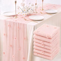 6 Pcs 29x120'' Pearl Tulle Table Runner 10ft Wedding Tablecloth, Blush Pink by Unknown