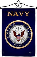 Navy Garden Flag - Set Wall Hanger Armed Forces USN Seabee United State American Military Veteran Retire Official - House Decoration Banner Small Yard Gift Double-Sided Made In USA 13 X 18.5 by Breeze+Decor
