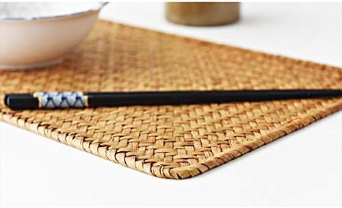 10 Pack Rectangular Woven Placemats, Rattan Wicker Table Mats, 17" x 12", Natural Seagrass Place Mats for Dining Table - Image 4