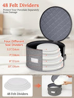 Cirhy Hard Shell China Storage Containers,4-Piece Dish storage Set, Grey - Image 5