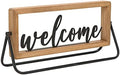 NIKKY HOME Wooden Welcome Sign, Rustic Table Signs Freestanding Word Sign by NIKKYHOME