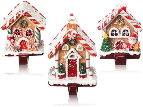 Riceshoot 3 Pcs Christmas Gingerbread House Stocking Holders,Classic by Zuqqaaoor