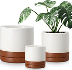 vancasso Ceramic Pots for Plants, Plant Pots for Indoor Plants, 6.25+8.25+10.25 Inch Ceramic Planters, Flower Pots with Drainage Holes, Planters Pot for Indoor House Plant, Set of 3, Khaki by vancasso