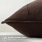MIULEE Decorative Linen Euro Sham Pillow Covers 28x28 Inch Dark Brown - Image 3