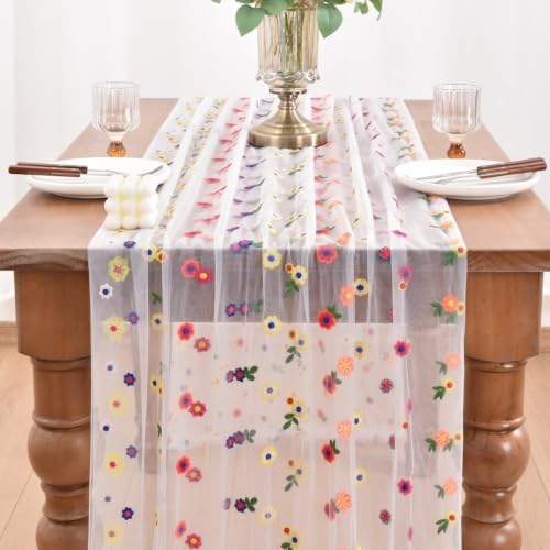 10 Pack Flower Table Runner Floral Daisy Fall Wedding Birthday Party Decor - Image 2