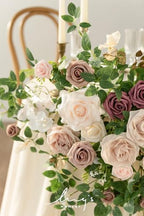 Ling's moment 2 Pack Dusty Rose Floral Garland Wedding Arch Flowers - Image 3