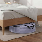 Solid Color Round Storage Bag 30 Inch, Medium Purple Clothes Storage Container with Handles Heavy Duty Organizer for Comforter, Bedding & Holiday Wreaths - Image 6