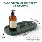 YKAJO Jade Green Oval Marble Tray, 9.8x4.7 Vanity Perfume Organizer Dish - Image 3