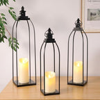 Decorative Candle Lanterns Set of 3, Black Metal for Indoor & Outdoor - Image 5