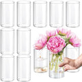 12Pcs Glass Cylinder vases for Centerpieces, 6 Inches Clear Bud Vases for Wedding Decorations,Floral Vase Bulk Flower vases,Tall Glass Hurricane Candle Holder for Table Shelf, Party. by Etolies