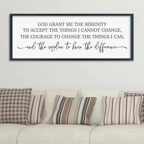 ZZJJHYWGQ Serenity Prayer, Bible Verse Wall Decor, 40''×15'', Black - Image 3