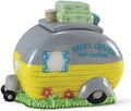 Young's Inc Ceramic Happy Campers Cookie Jar for Kitchen Counter, RV, Camper & Cabin Decor, Rustic Woodland Cookie Storage Container with Lid, 9.5 x 5.75 x 7.5 Inch by YoungsInc